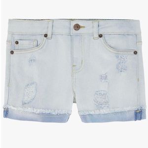 Lucky Brand Girls Denim Shorts 5 Pocket Cuffed Hem Stretch Light Denim Size 12